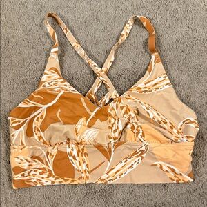 Women's Tan and Cream Floral Bra